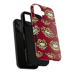 Phone Case — Leopard Lips Pattern on Burgundy