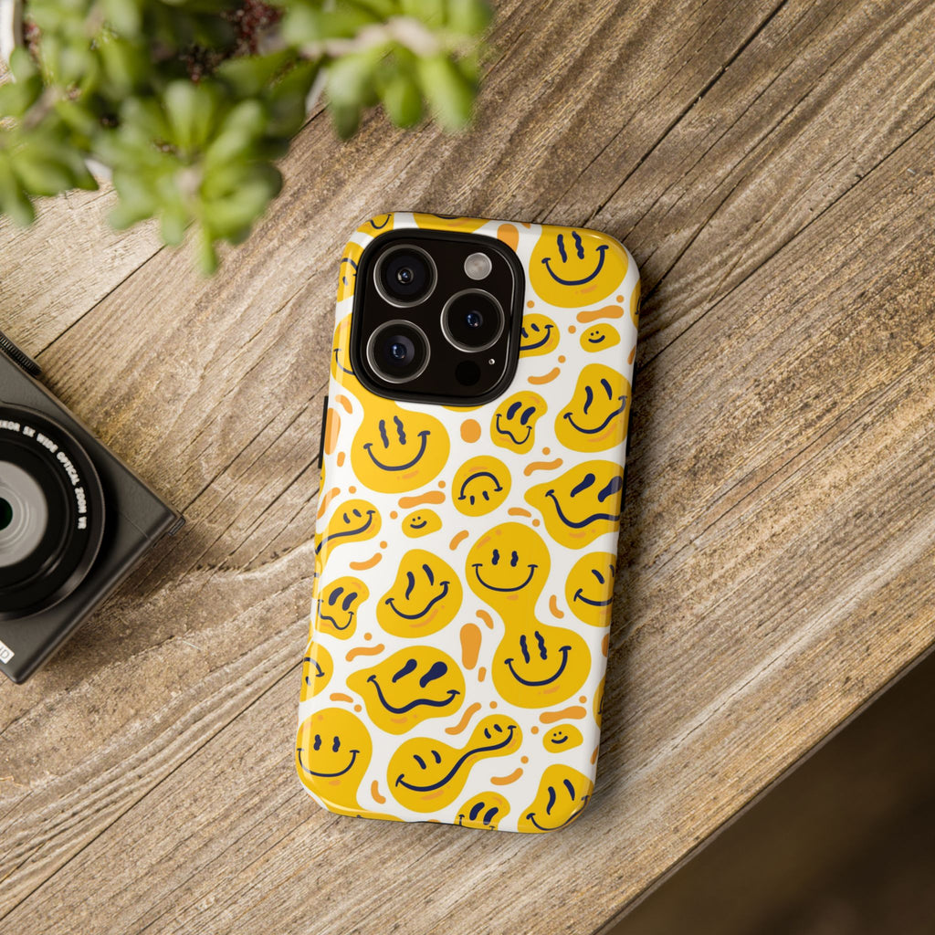 Smiley Melt Phone Case — Yellow Happy Face Protective Cover