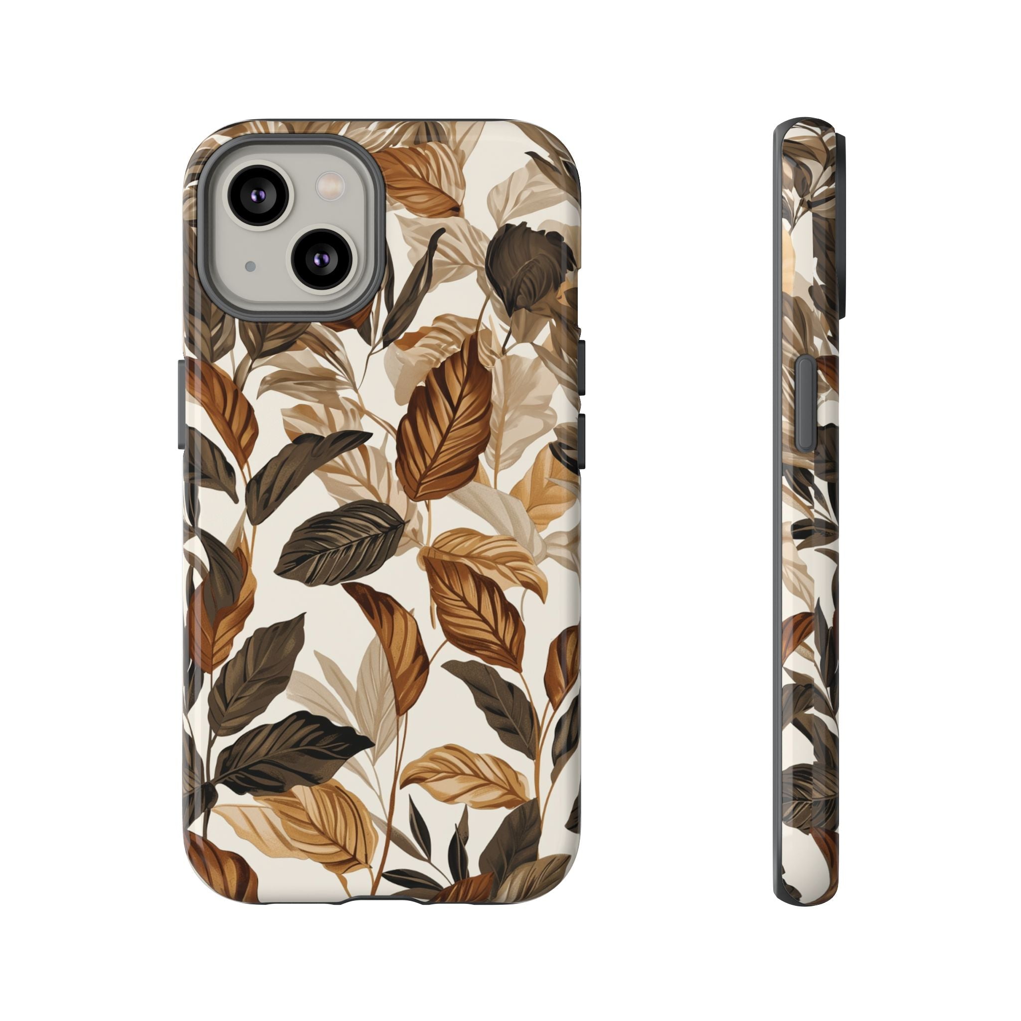 Autumn Leaves Phone Case — Brown Botanical Tough Case
