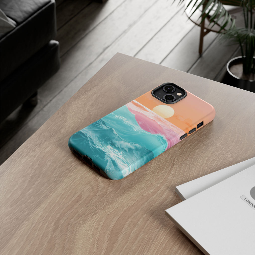 Sunset Ocean Tough Phone Case — Pastel Waves iPhone Cover