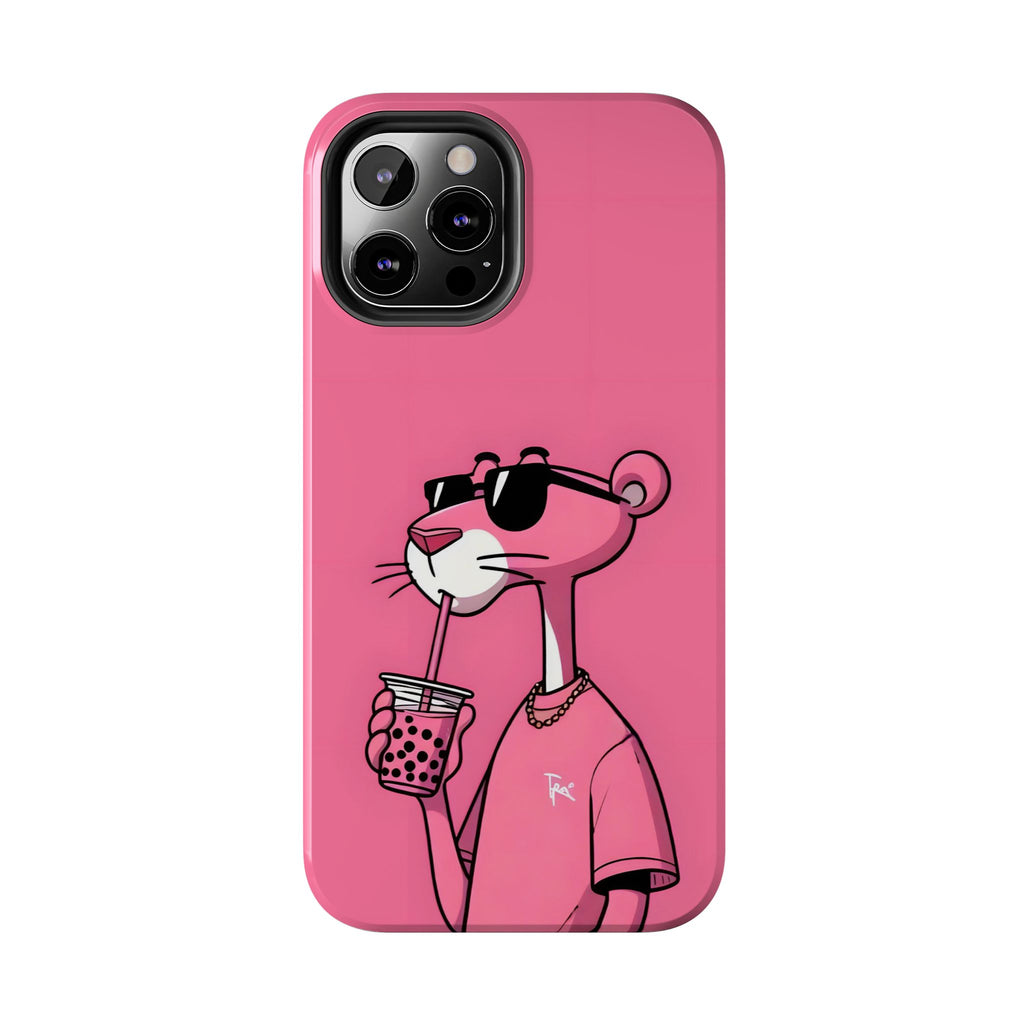 Pink Panther Bubble Tea Phone Case — Tough Protective iPhone Cover