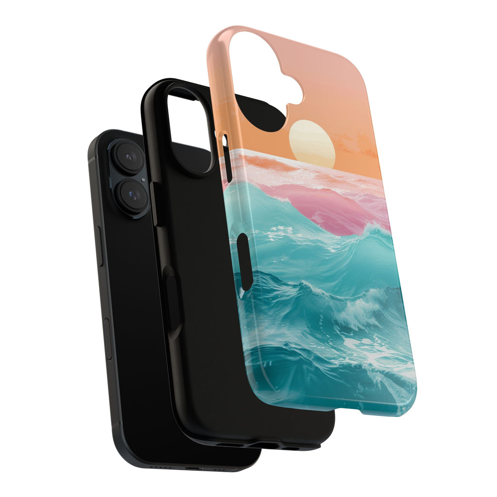 Sunset Ocean Tough Phone Case — Pastel Waves iPhone Cover