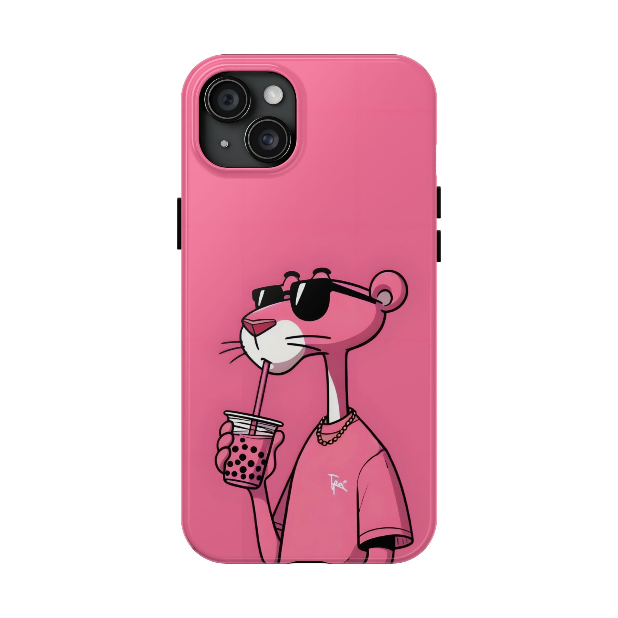 Pink Panther Bubble Tea Phone Case — Tough Protective iPhone Cover