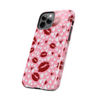 Pink Kiss Hearts Tough Phone Case — Cute Valentine Protective Phone Cover