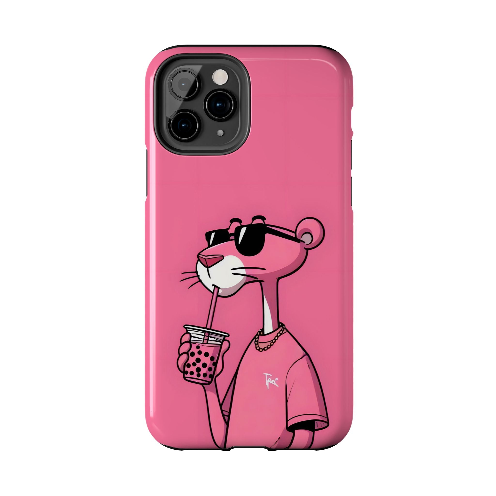Pink Panther Bubble Tea Phone Case — Tough Protective iPhone Cover