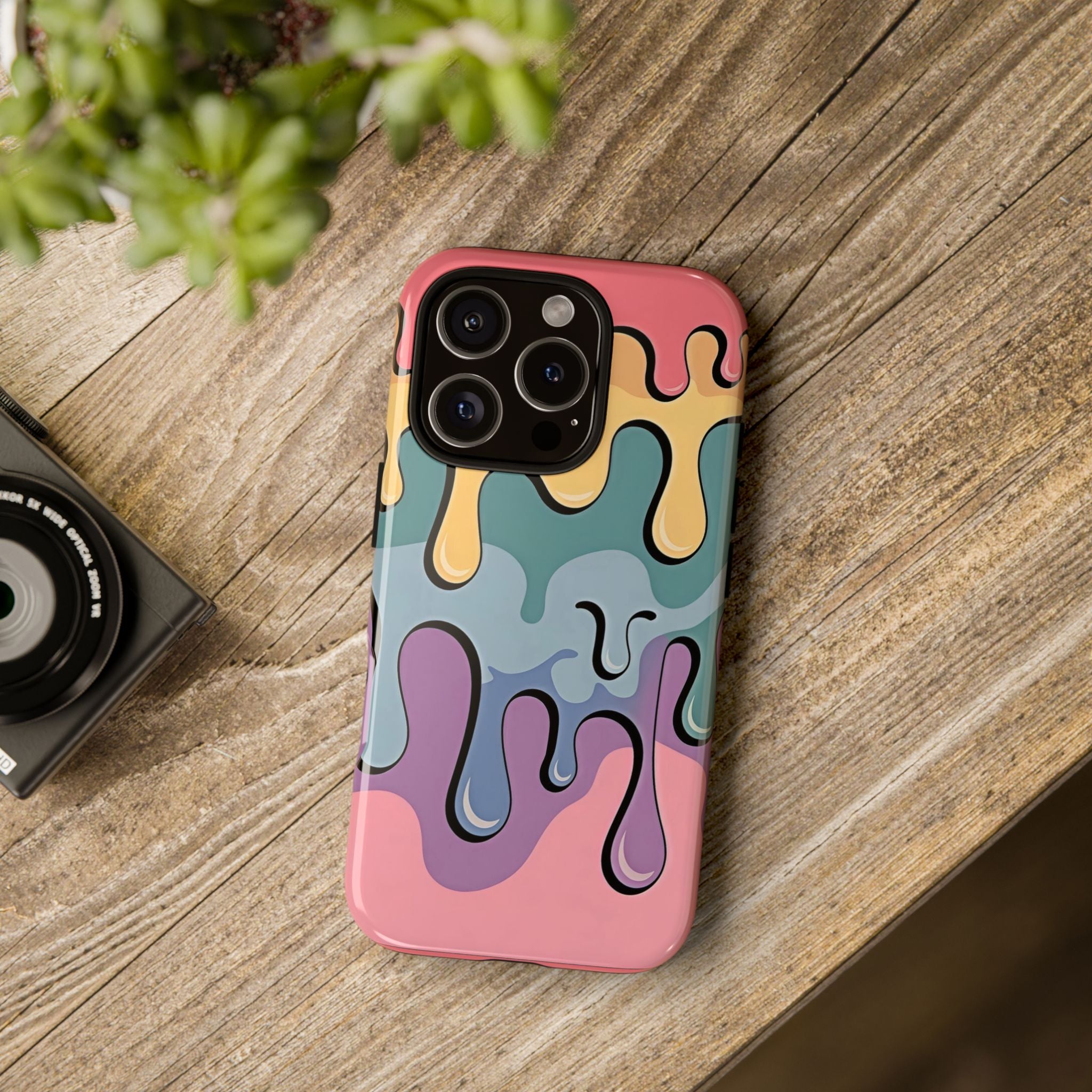Color Drip Phone Case – Pastel Melting Art Protective Cover
