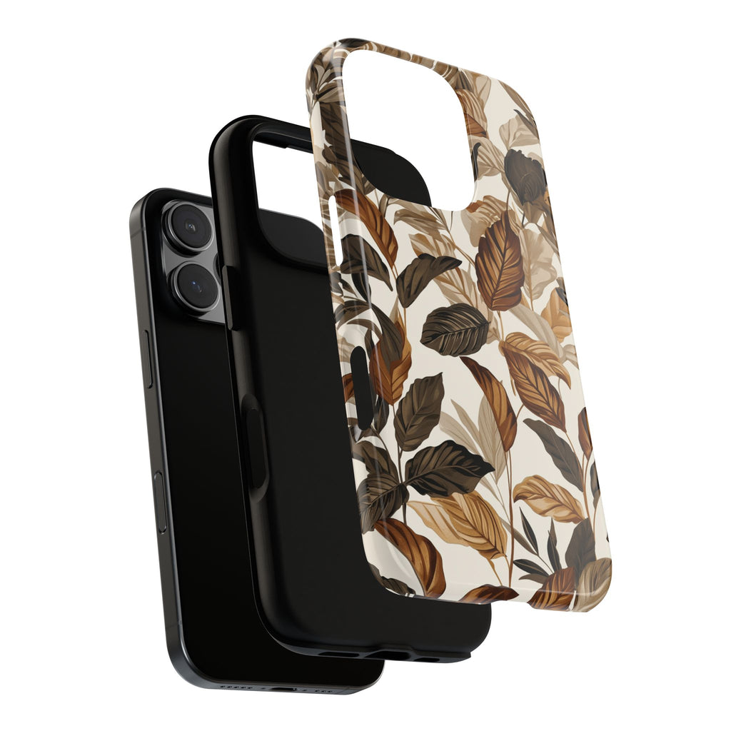 Autumn Leaves Phone Case — Brown Botanical Tough Case