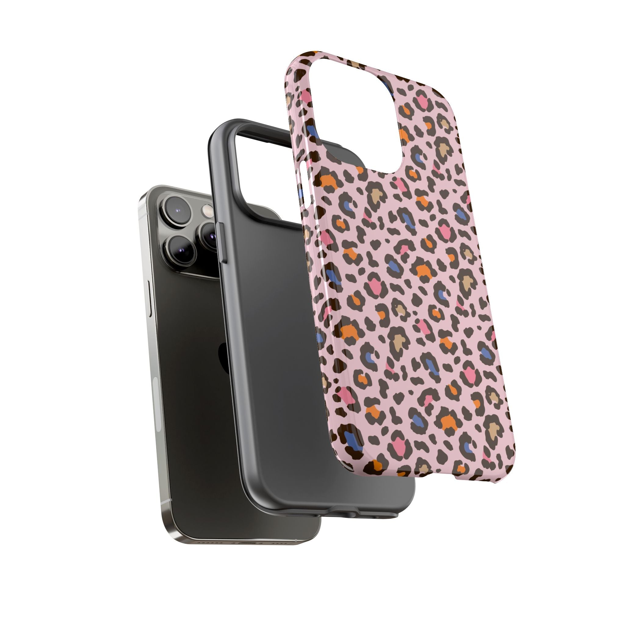 Pink Leopard Print Tough Phone Case — Durable Protective iPhone Cover
