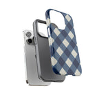 Blue Buffalo Plaid Tough Phone Case — Durable Protective iPhone Cover