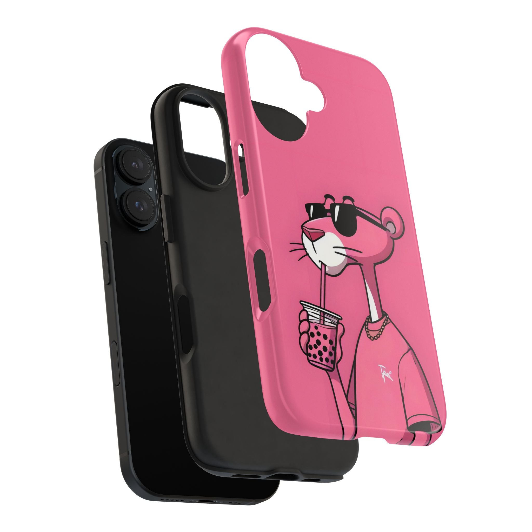 Pink Panther Bubble Tea Phone Case — Tough Protective iPhone Cover