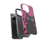 Cat Paw Pink Galaxy Phone Case — Cute Black Kitten iPhone Cover