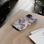 New York Collage Phone Case — Pink Retro Statue of Liberty Design