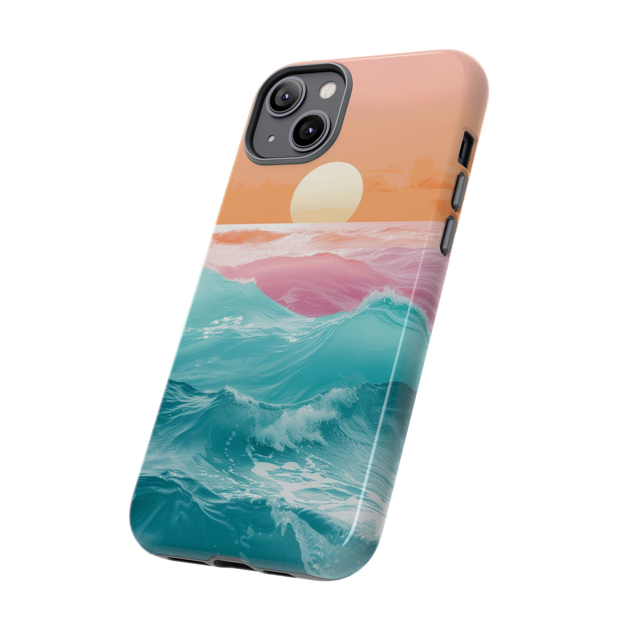 Sunset Ocean Tough Phone Case — Pastel Waves iPhone Cover
