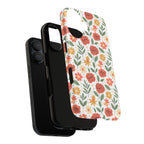 Floral Rose Pattern Tough Phone Case — Durable Garden-Inspired Protection