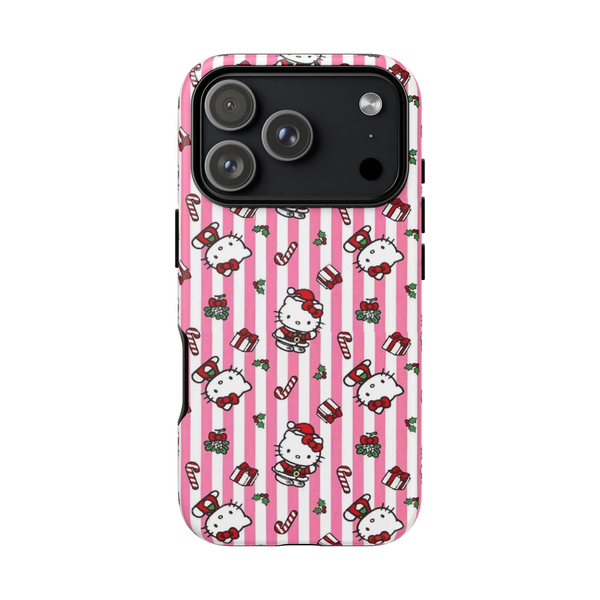 Hello Kitty Pink Holiday Phone Case — Cute Candy Cane & Gift iPhone Cover