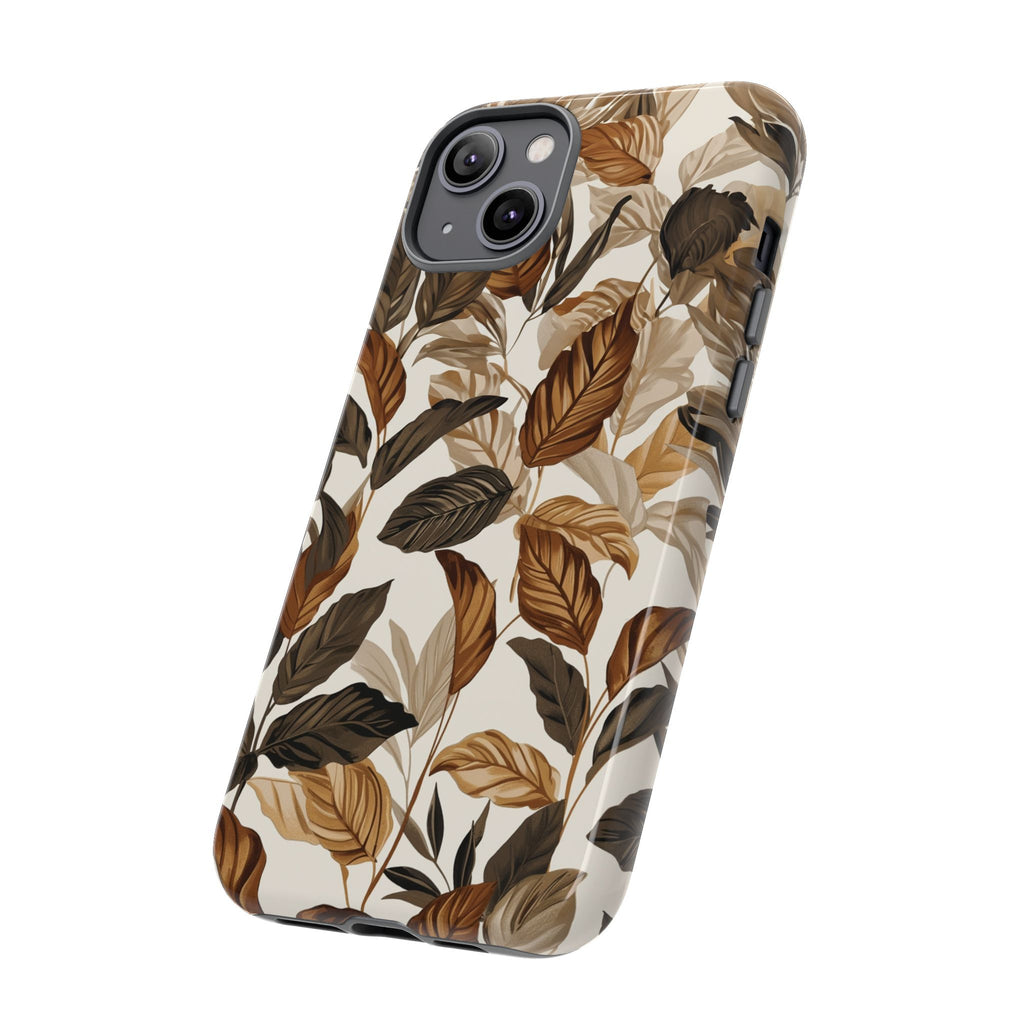 Autumn Leaves Phone Case — Brown Botanical Tough Case