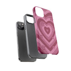 Pink Retro Heart Tough Phone Case – Star Accent Protective Cover