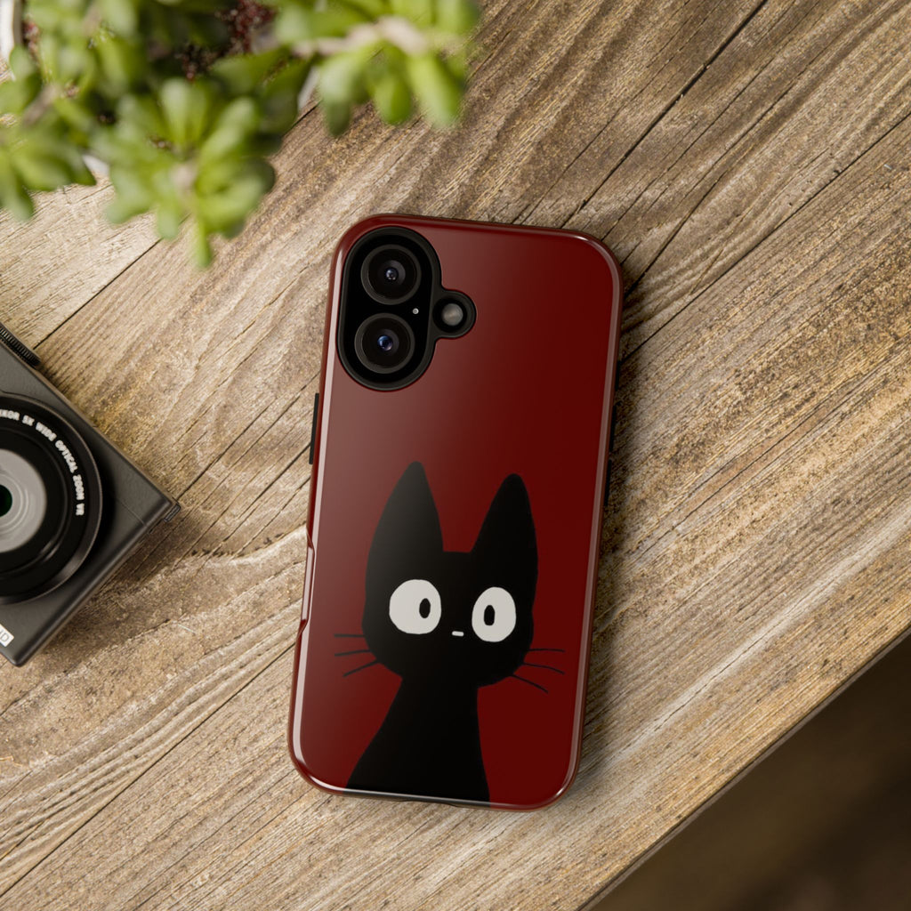 Black Cat Phone Case — Cute Kawaii Cat iPhone Cover ("Tough Cases")