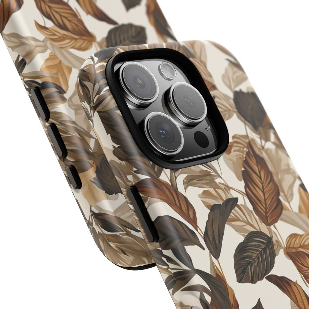Autumn Leaves Phone Case — Brown Botanical Tough Case