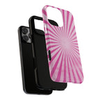 Pink Sunburst Tough Phone Case — Retro Radiant iPhone Cover