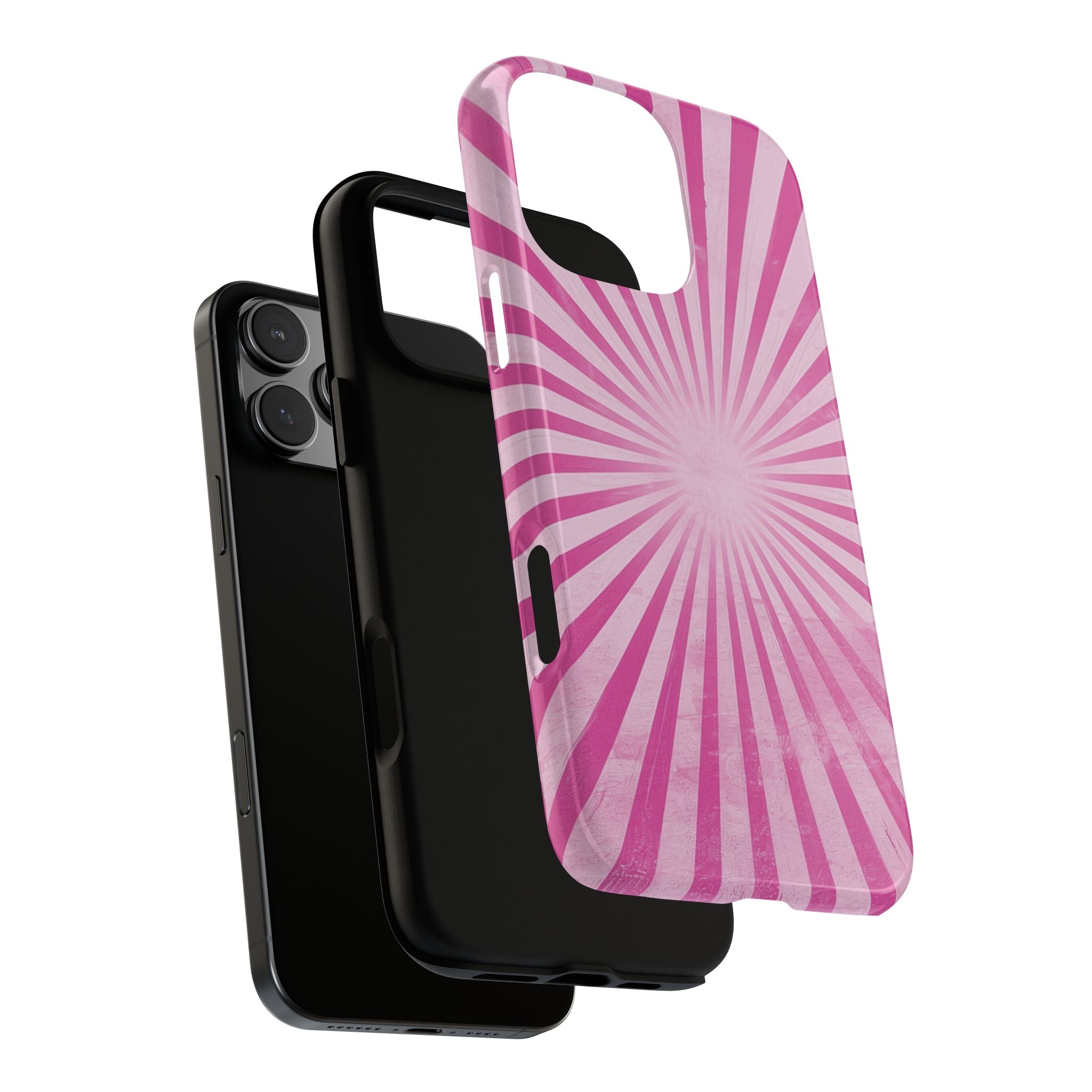 Pink Sunburst Tough Phone Case — Retro Radiant iPhone Cover