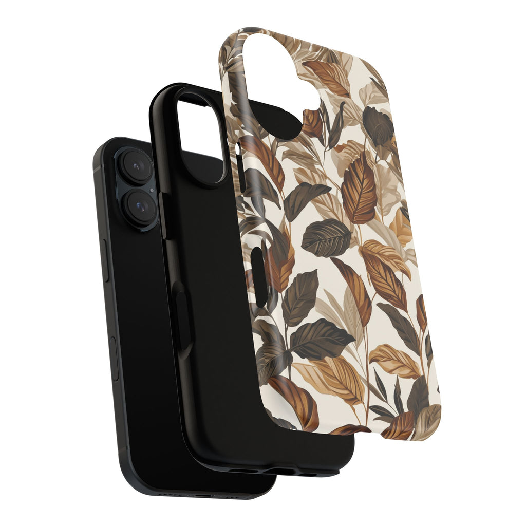 Autumn Leaves Phone Case — Brown Botanical Tough Case