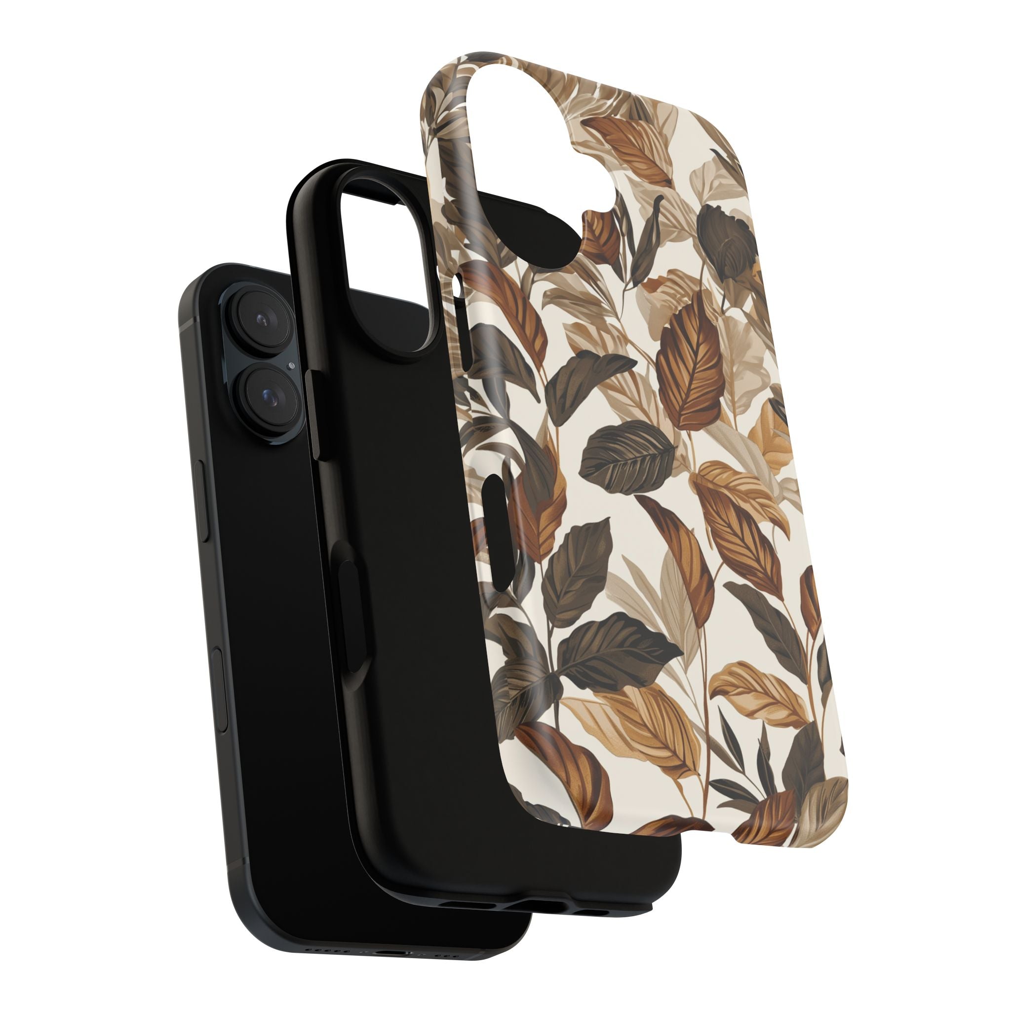 Autumn Leaves Phone Case — Brown Botanical Tough Case