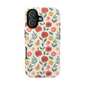 Floral Rose Pattern Tough Phone Case — Durable Garden-Inspired Protection