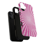Pink Sunburst Tough Phone Case — Retro Radiant iPhone Cover