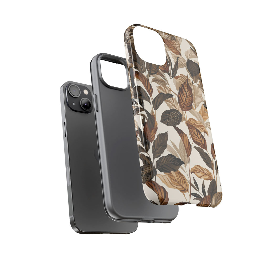Autumn Leaves Phone Case — Brown Botanical Tough Case