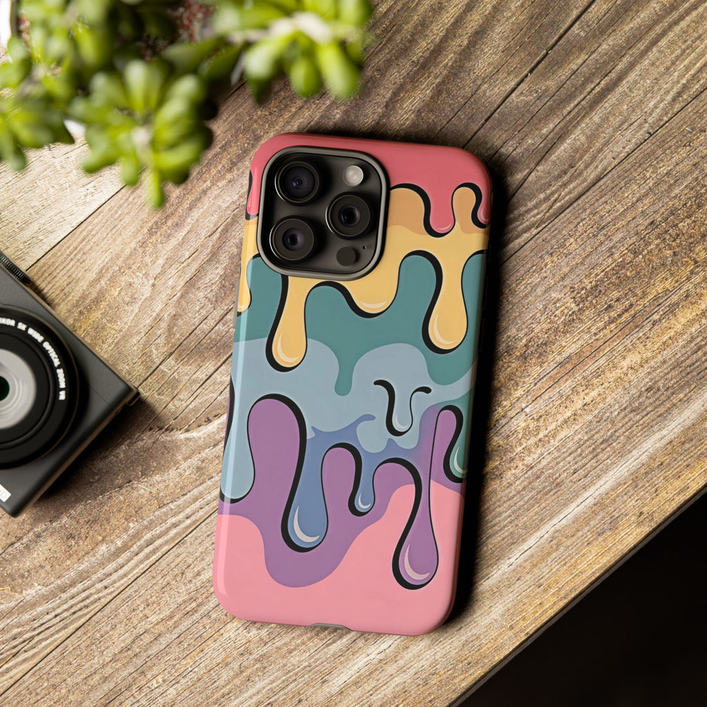 Color Drip Phone Case – Pastel Melting Art Protective Cover