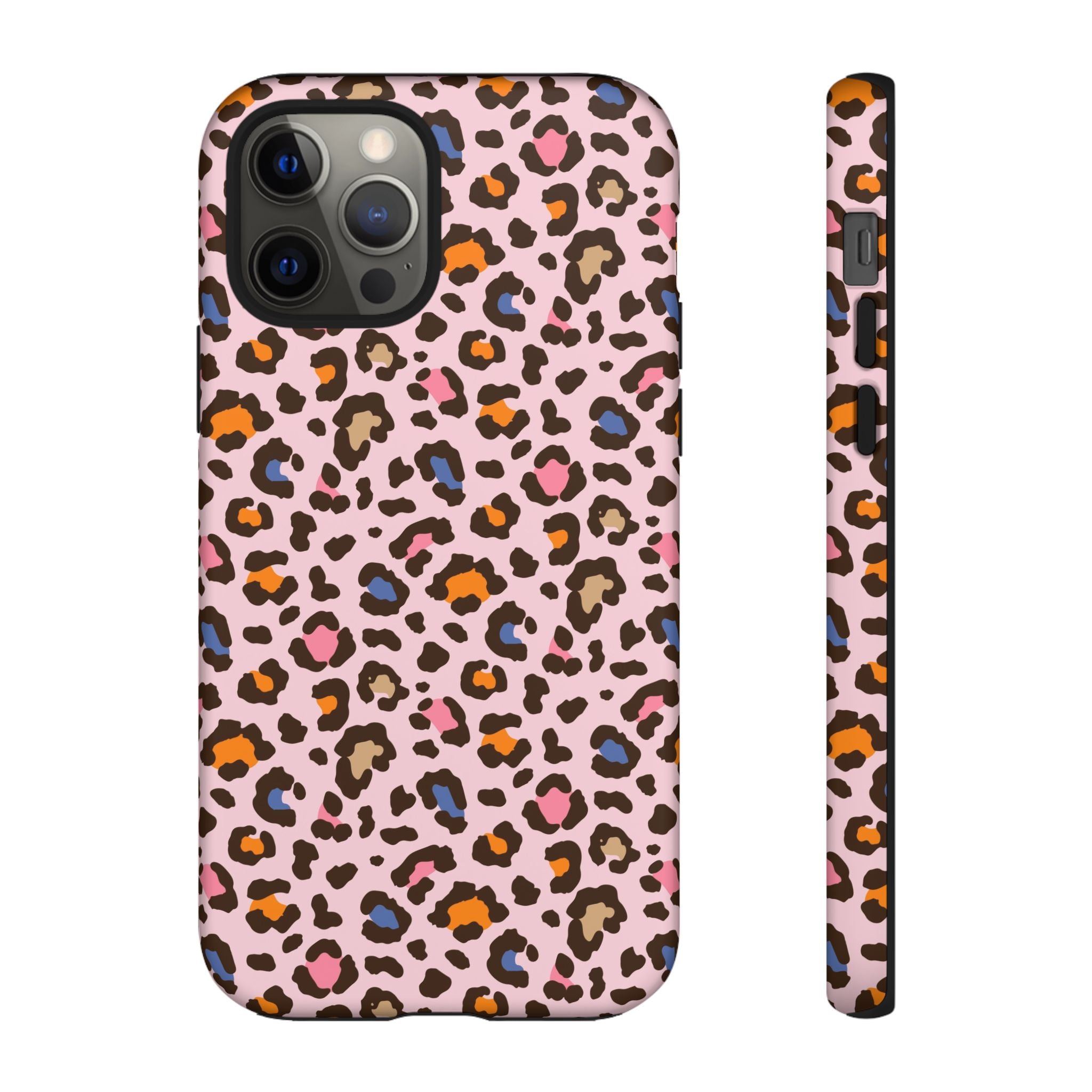 Pink Leopard Print Tough Phone Case — Durable Protective iPhone Cover