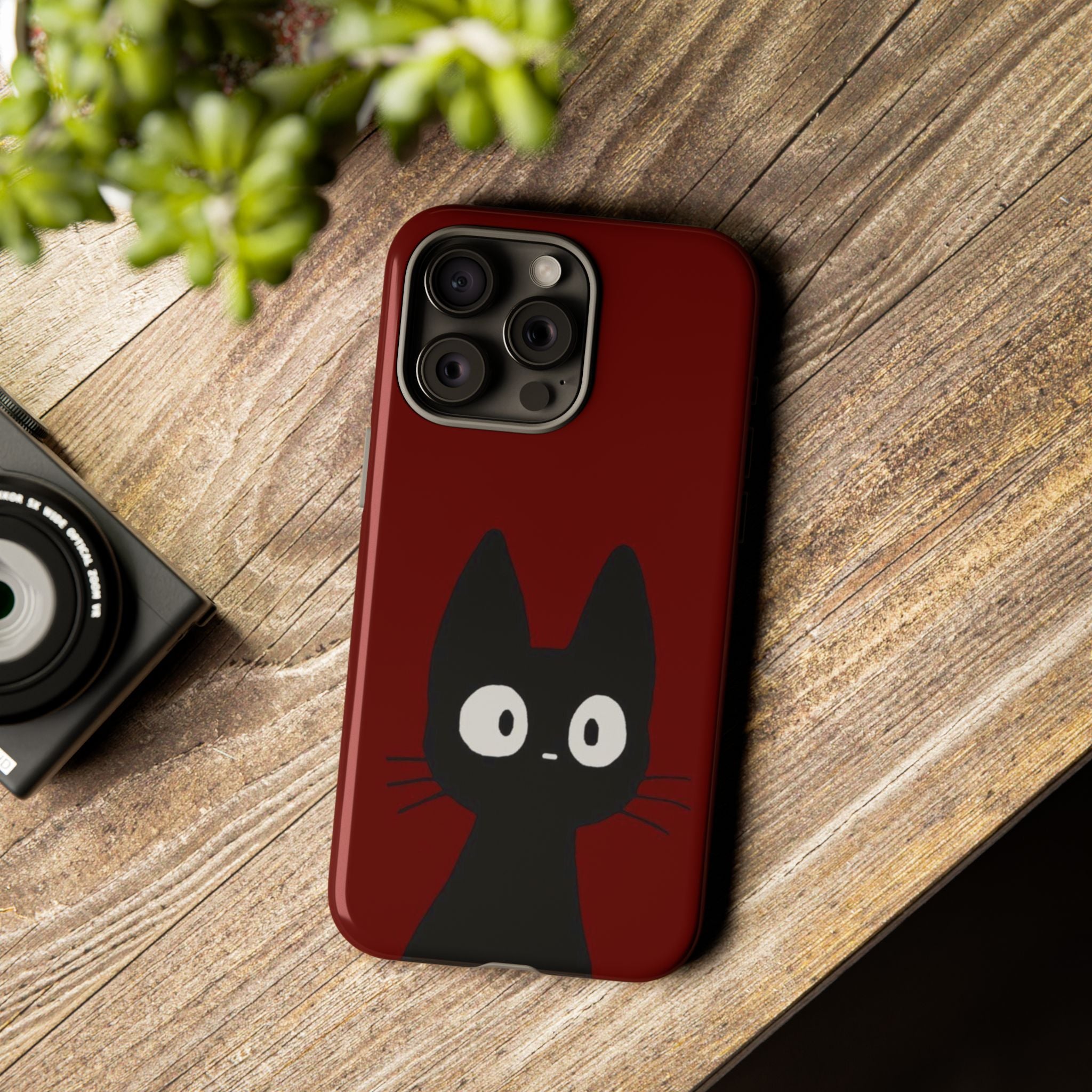 Black Cat Phone Case — Cute Kawaii Cat iPhone Cover ("Tough Cases")