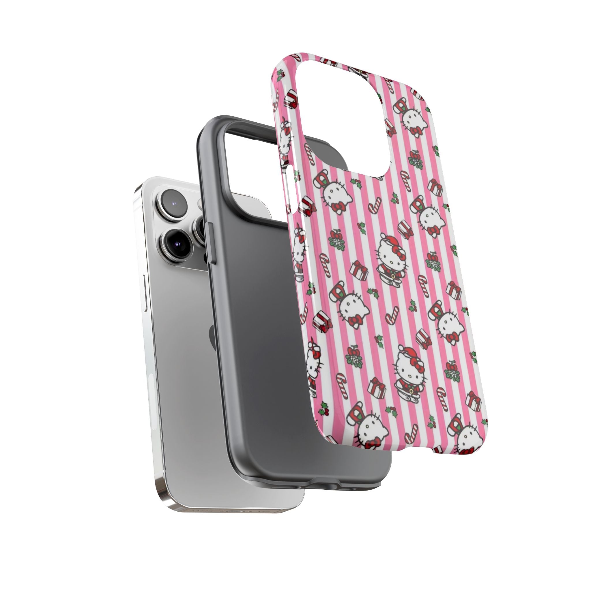 Hello Kitty Pink Holiday Phone Case — Cute Candy Cane & Gift iPhone Cover