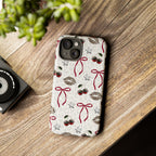 Cherry Bow Phone Case — Retro Cherry & Lips Pattern iPhone Cover
