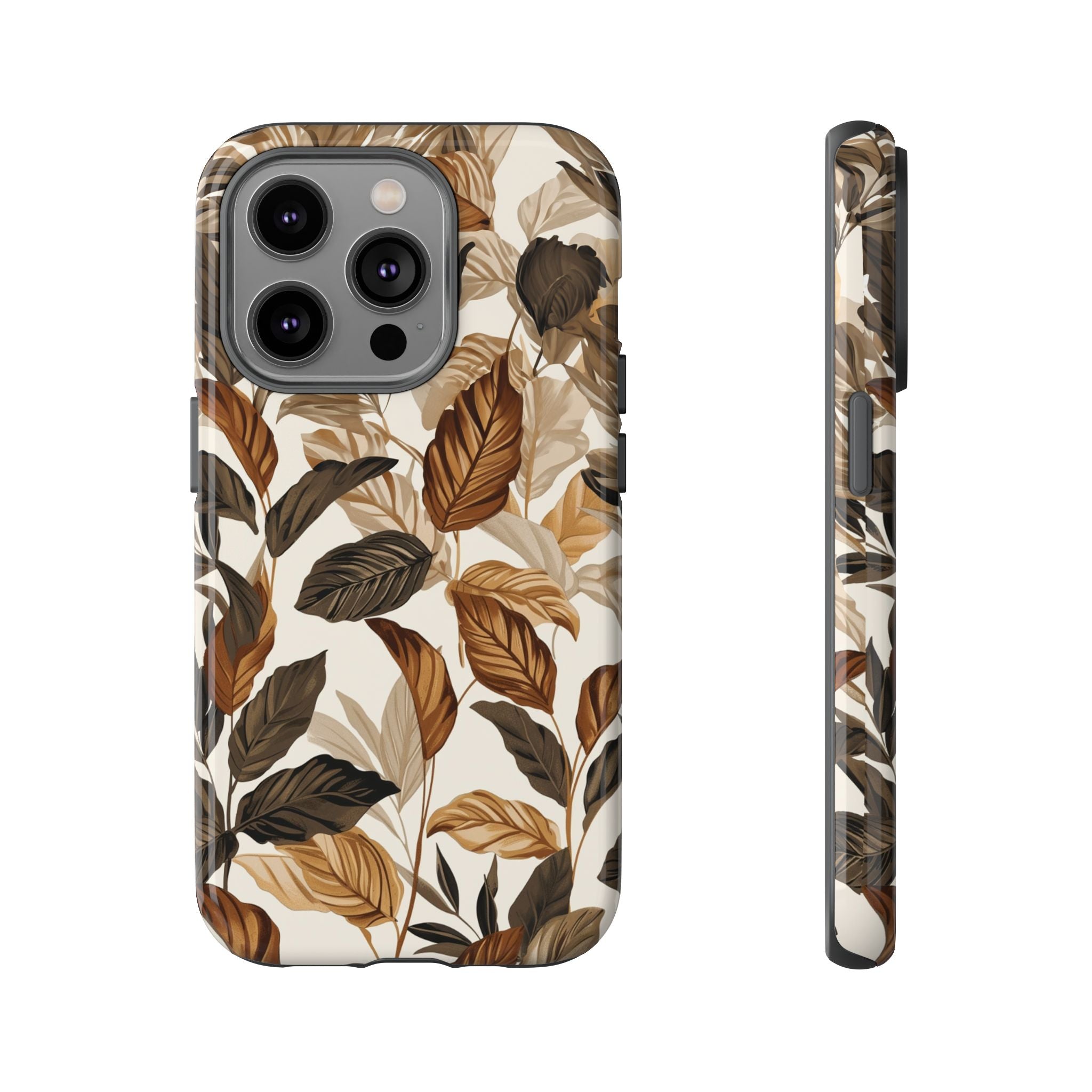 Autumn Leaves Phone Case — Brown Botanical Tough Case