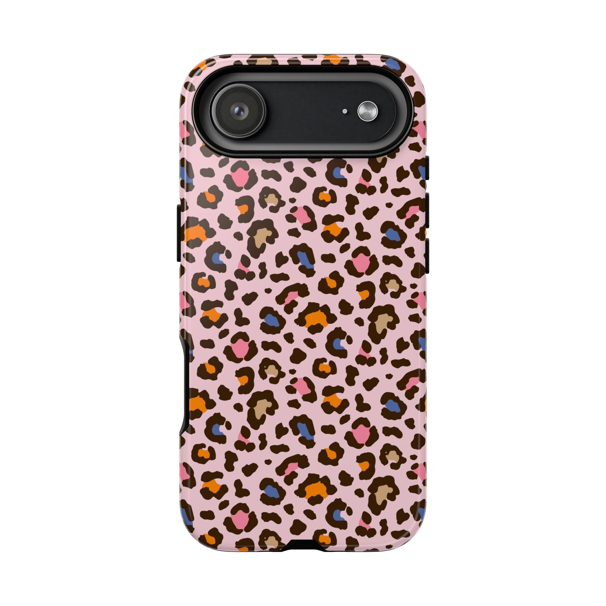 Pink Leopard Print Tough Phone Case — Durable Protective iPhone Cover