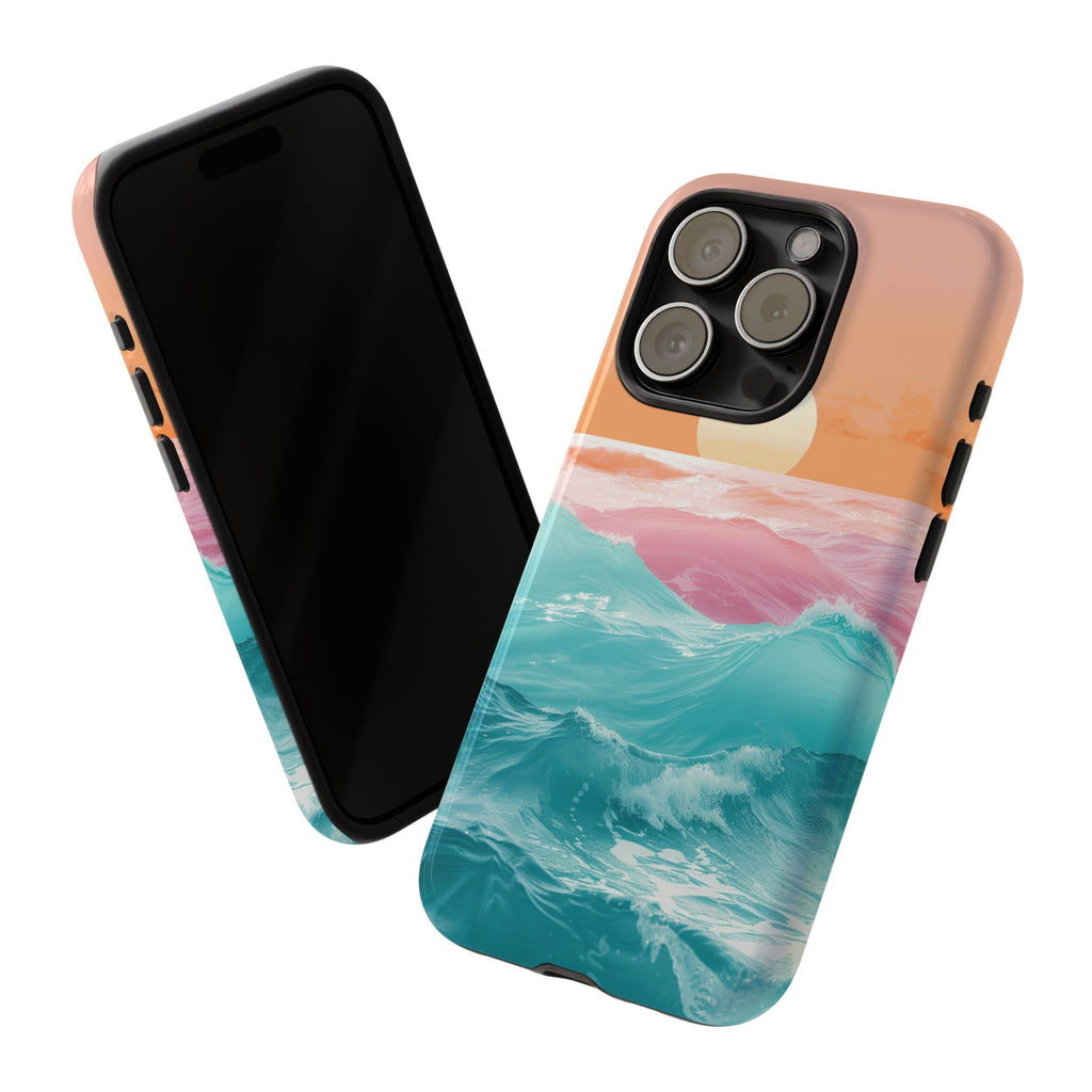 Sunset Ocean Tough Phone Case — Pastel Waves iPhone Cover