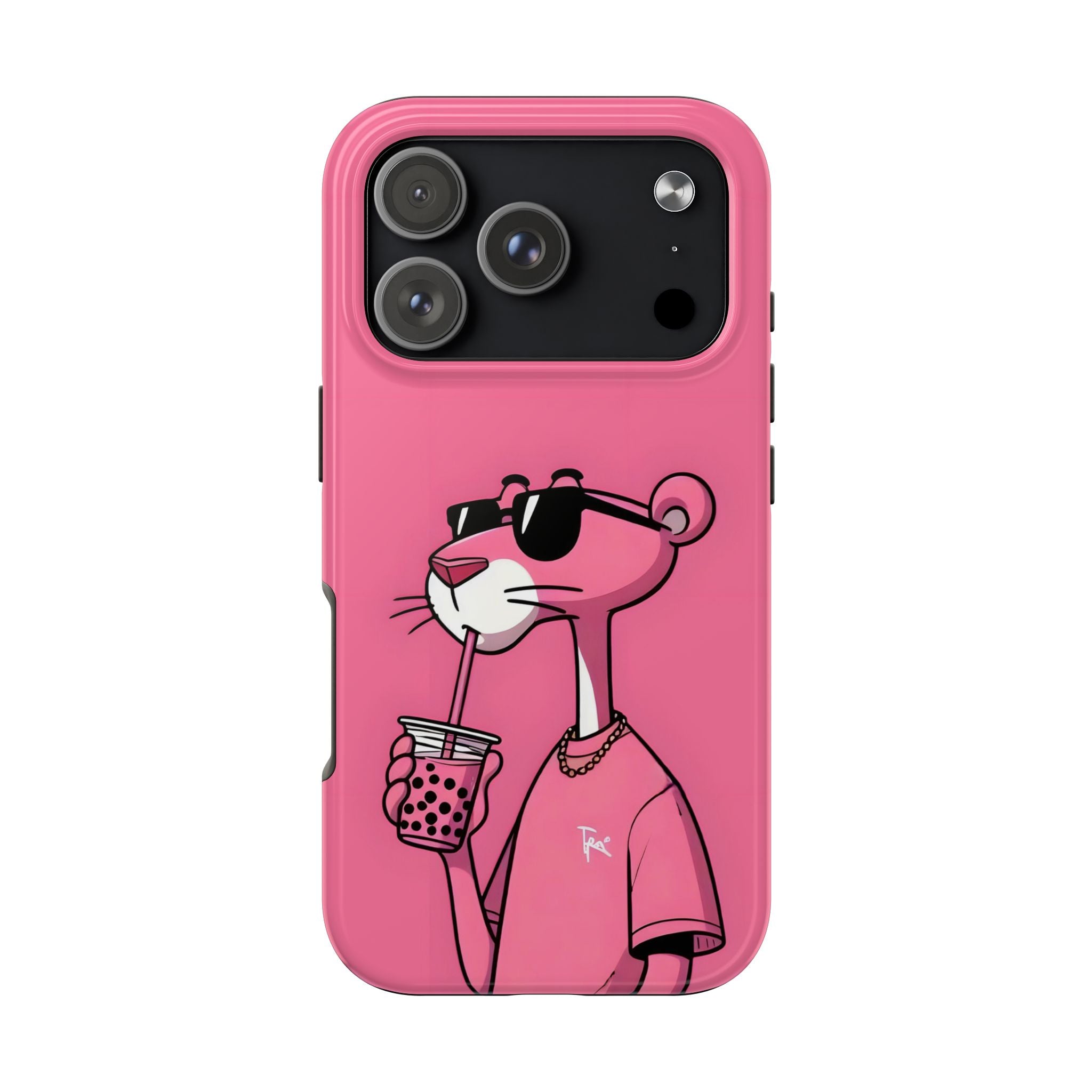 Pink Panther Bubble Tea Phone Case — Tough Protective iPhone Cover
