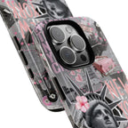 New York Collage Phone Case — Pink Retro Statue of Liberty Design