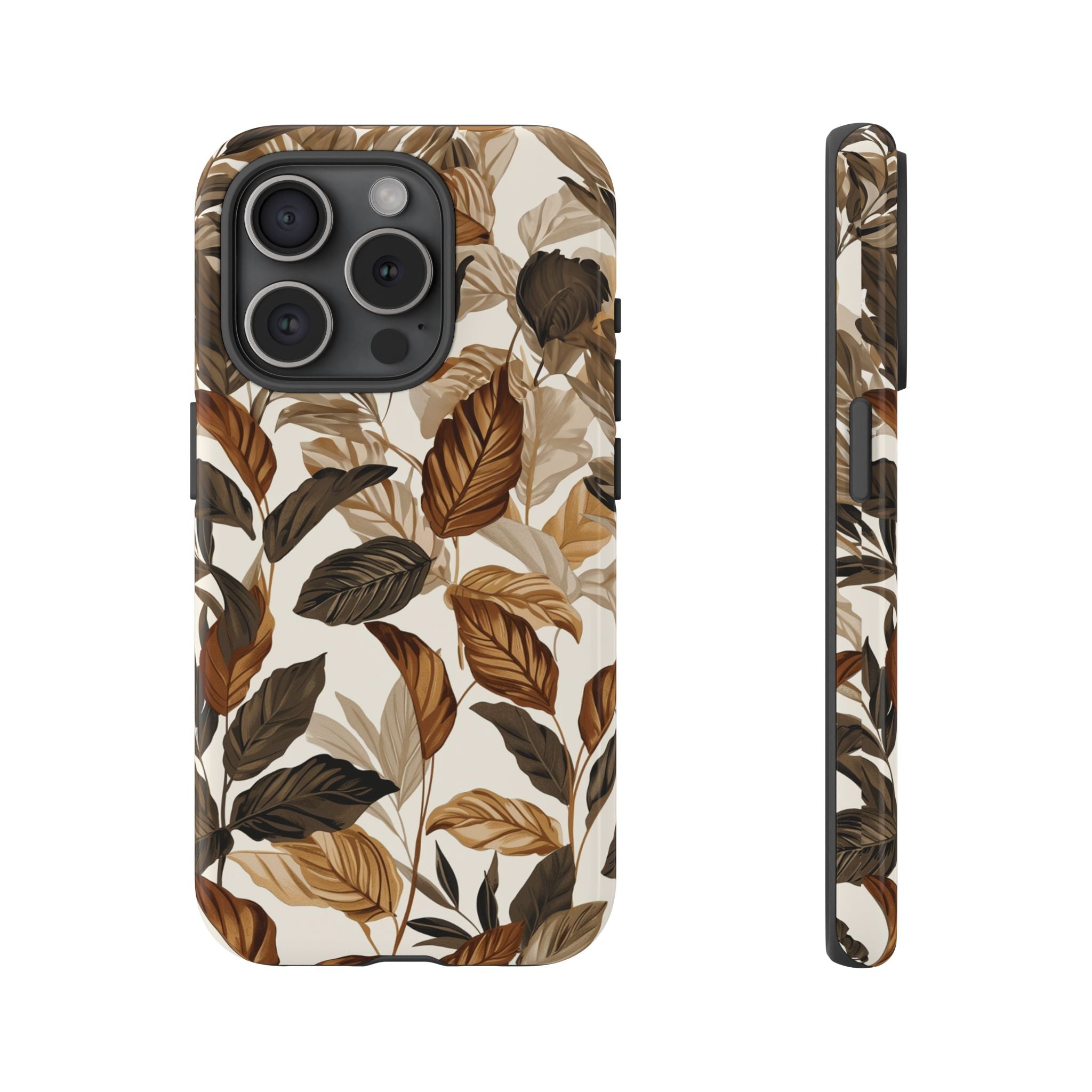 Autumn Leaves Phone Case — Brown Botanical Tough Case