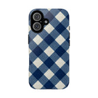 Blue Buffalo Plaid Tough Phone Case — Durable Protective iPhone Cover
