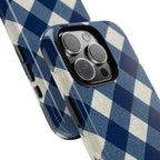 Blue Buffalo Plaid Tough Phone Case — Durable Protective iPhone Cover