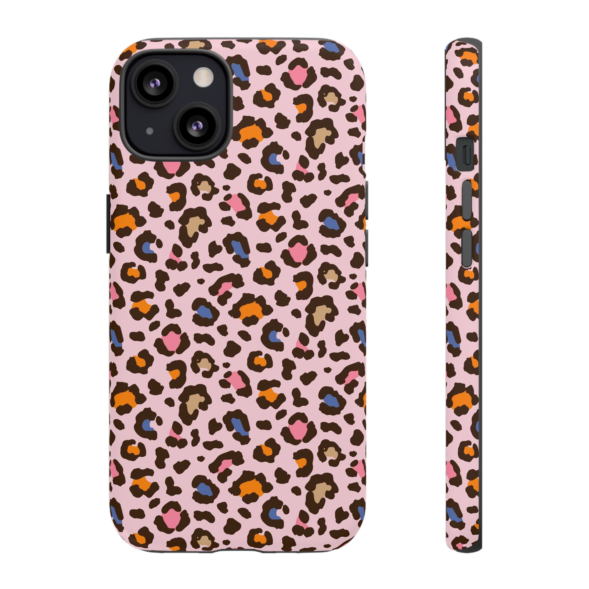 Pink Leopard Print Tough Phone Case — Durable Protective iPhone Cover