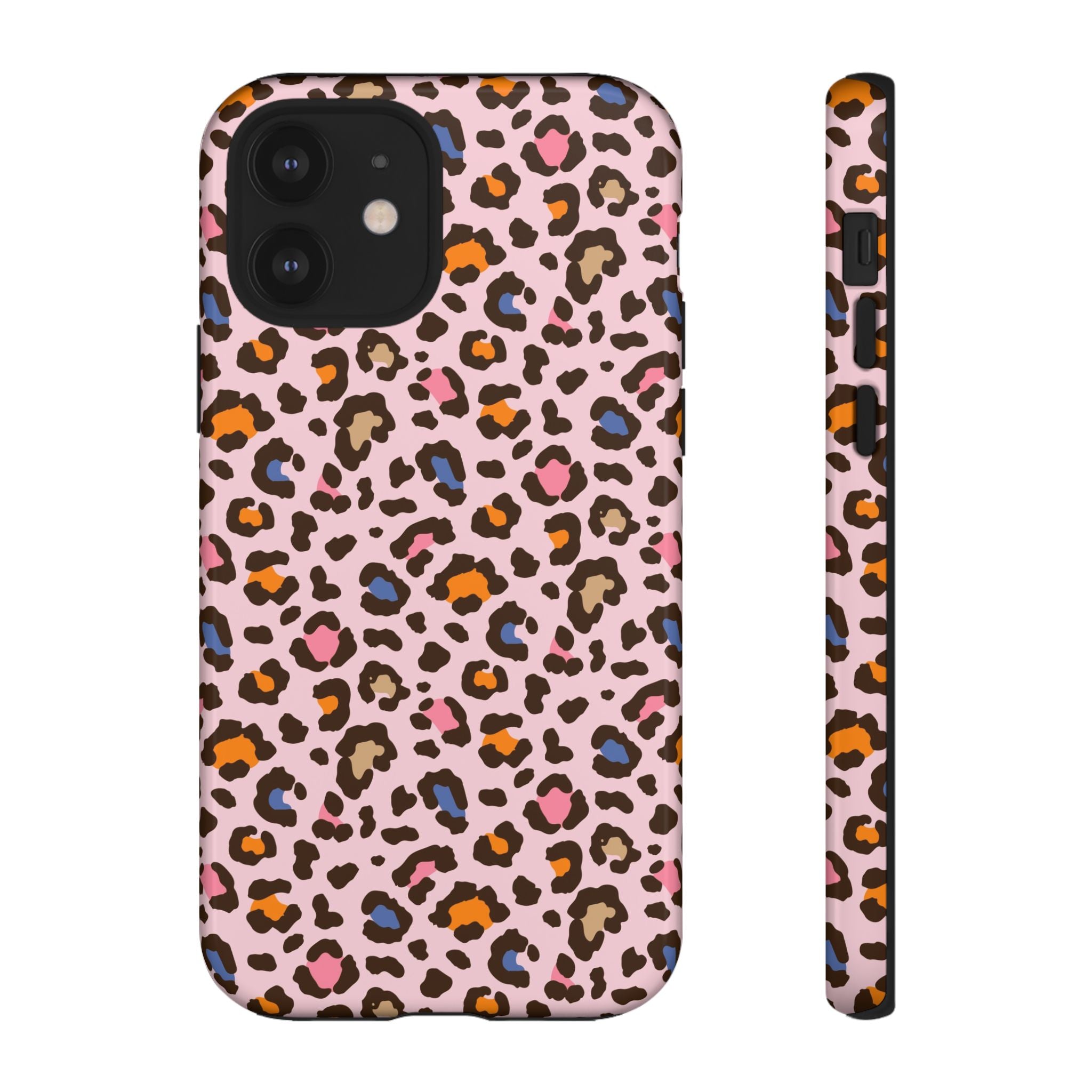 Pink Leopard Print Tough Phone Case — Durable Protective iPhone Cover