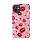 Pink Kiss Hearts Tough Phone Case — Cute Valentine Protective Phone Cover