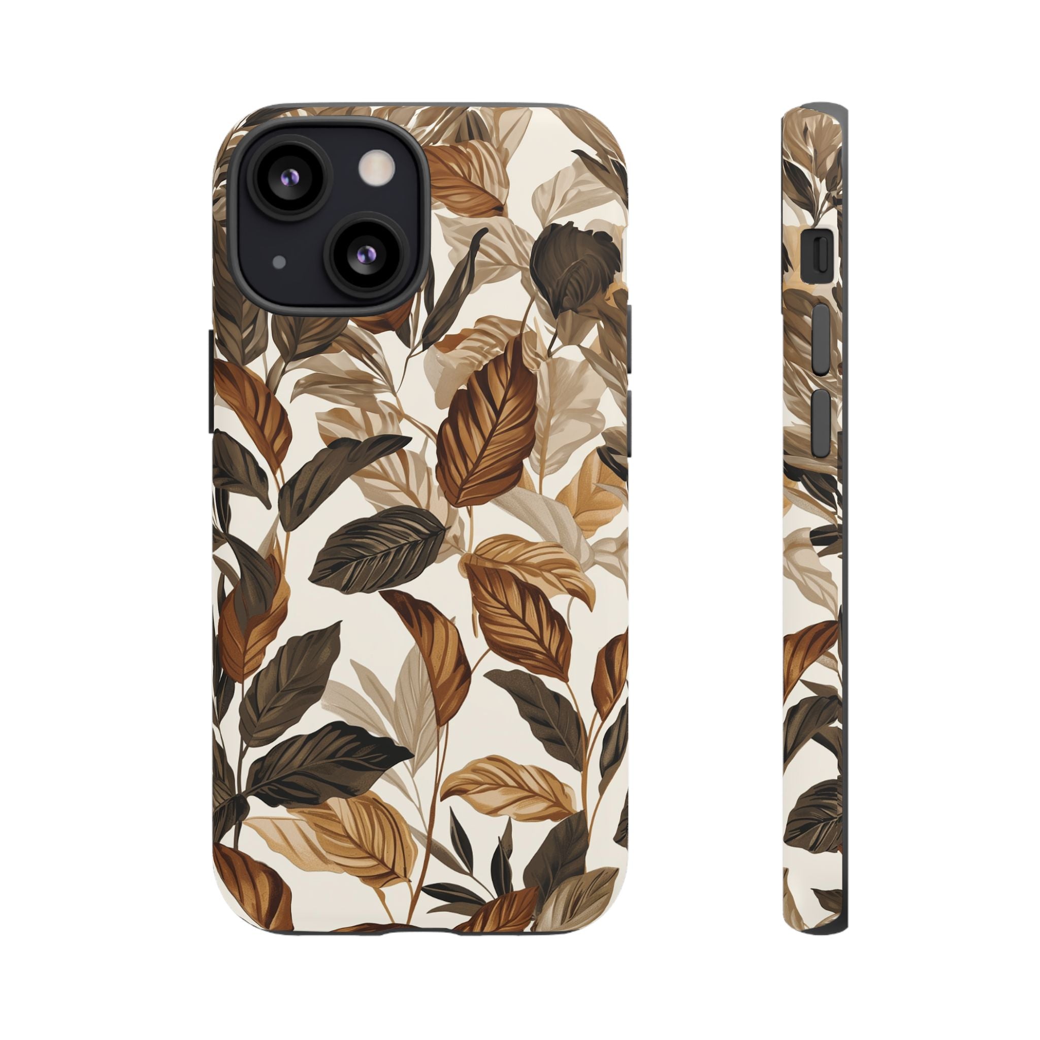 Autumn Leaves Phone Case — Brown Botanical Tough Case