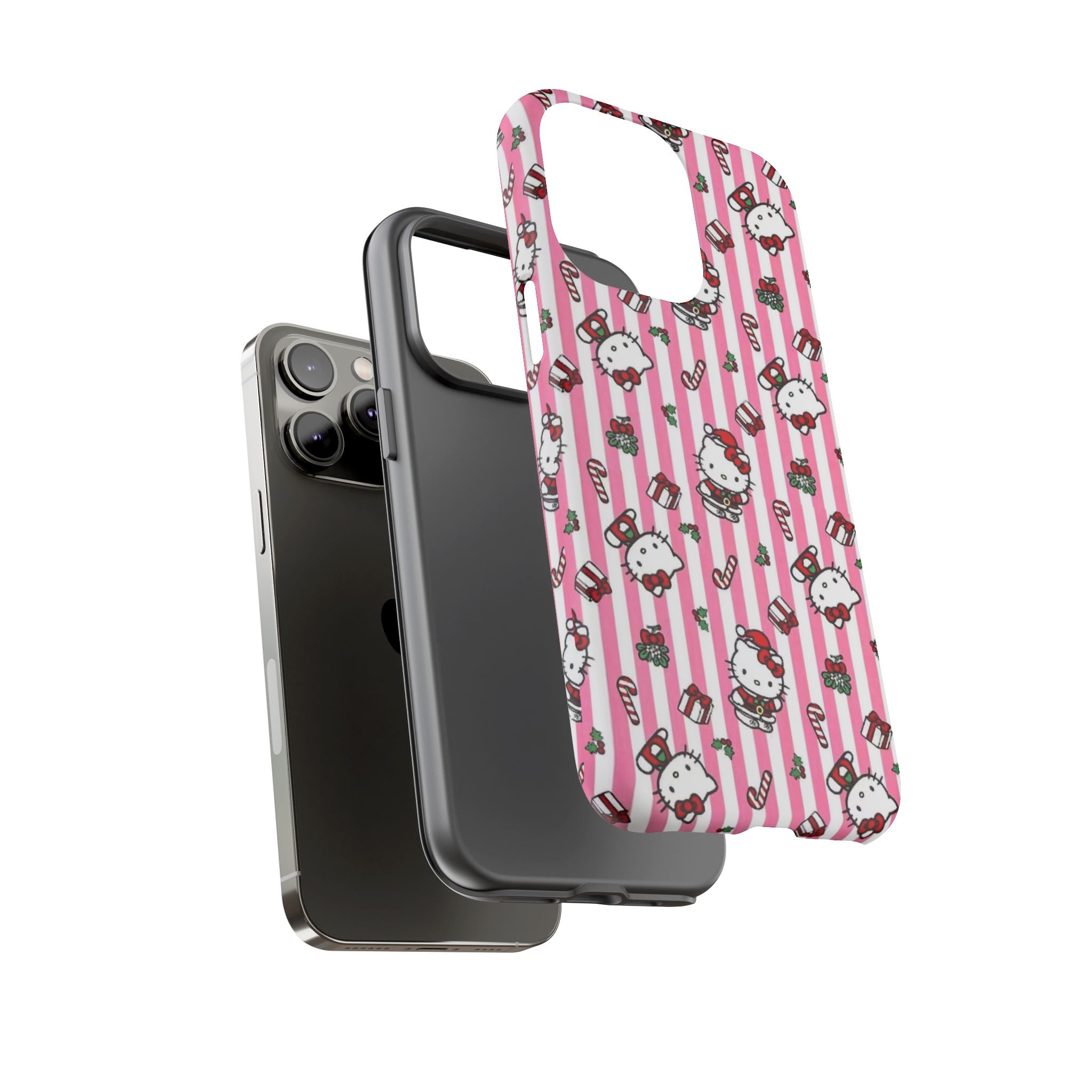Hello Kitty Pink Holiday Phone Case — Cute Candy Cane & Gift iPhone Cover