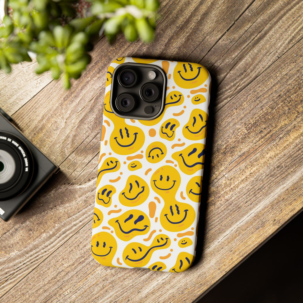 Smiley Melt Phone Case — Yellow Happy Face Protective Cover