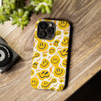Smiley Melt Phone Case — Yellow Happy Face Protective Cover